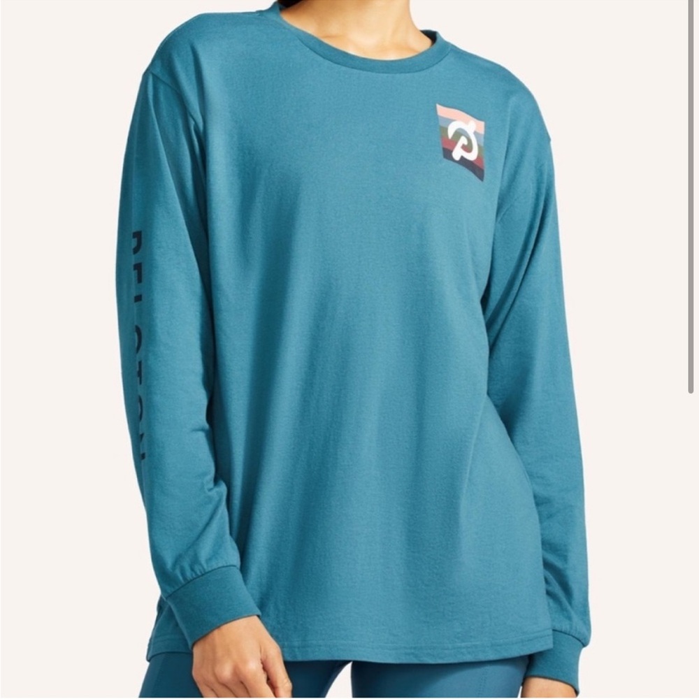 Peloton Deep Teal Crew Neck Long-Sleeve Tee - Size L